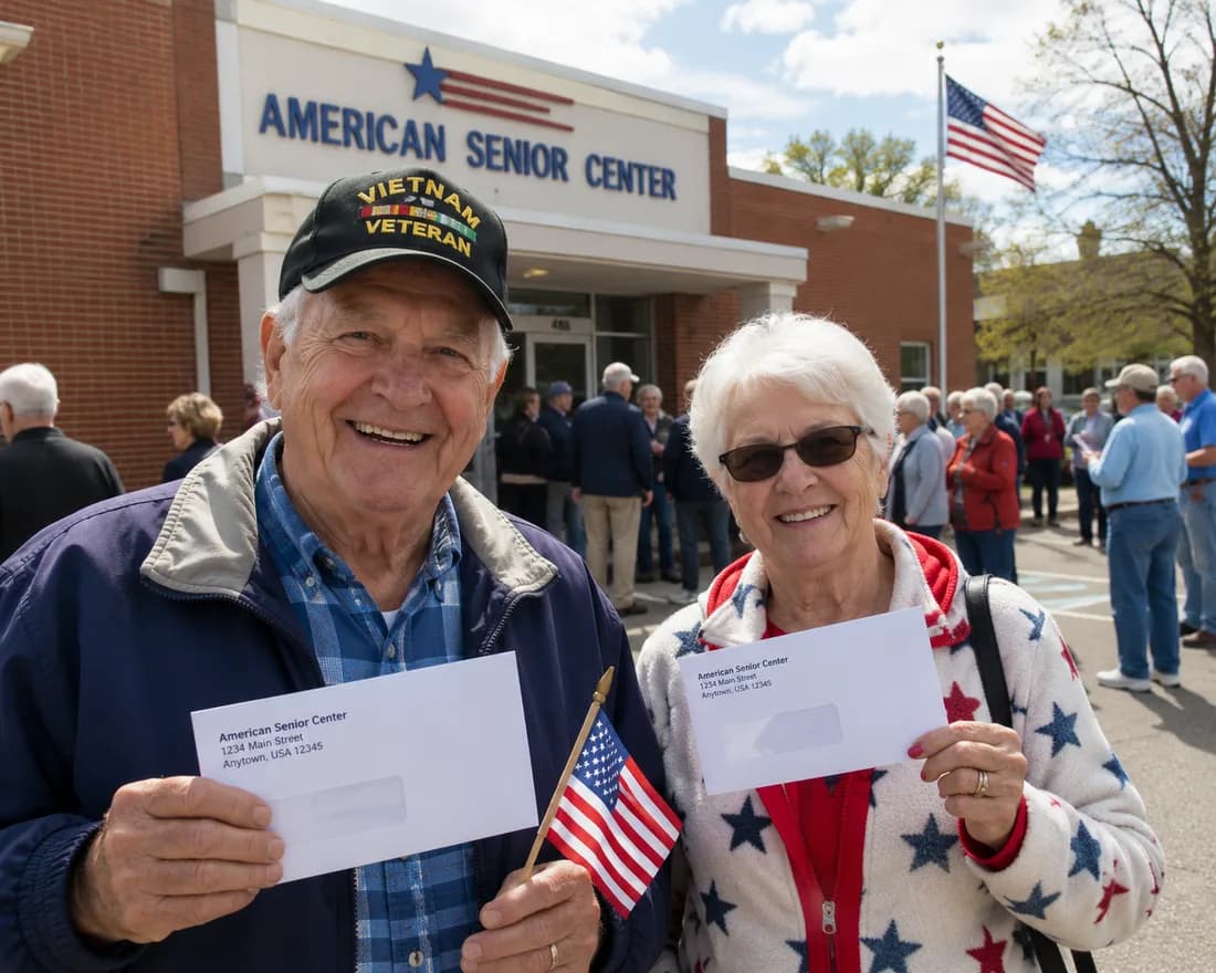 Older adults gathered at a community senior center